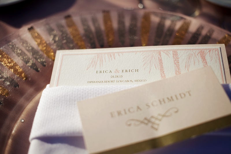 place cards and menus for beach weddings elena damy wedding planners cabo