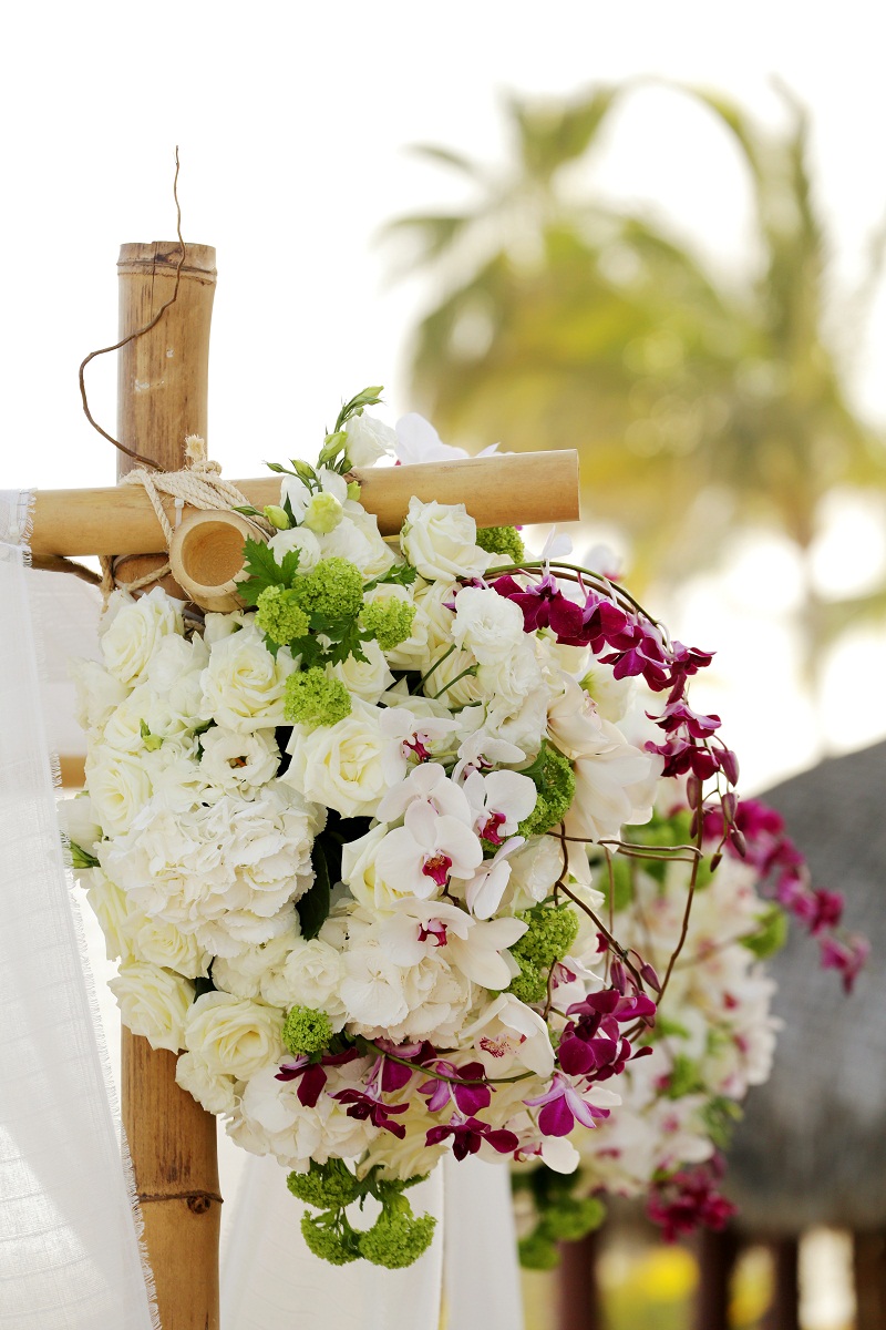 white purple and green tropical flowers for weddings elena damy