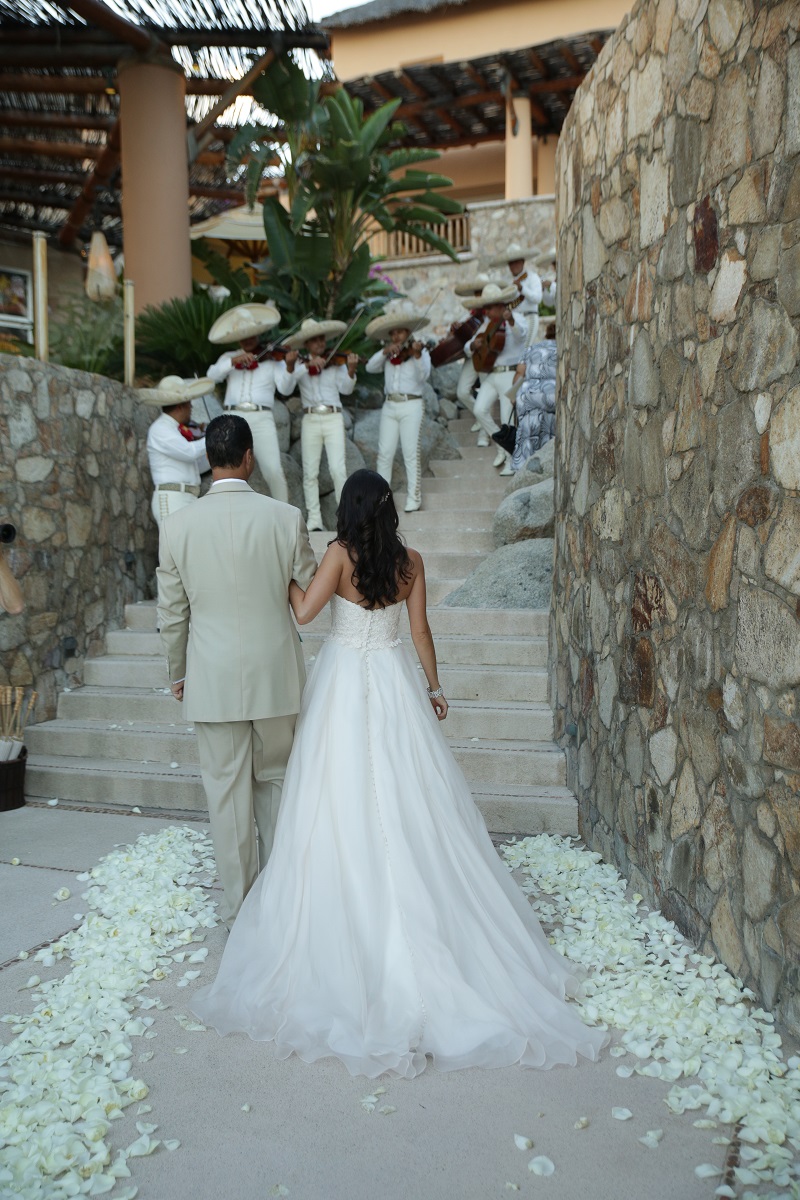 recessional white petals beach weddings los cabos mexico elena damy