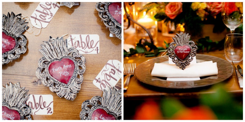 heart shaped place cards mexico destination weddings