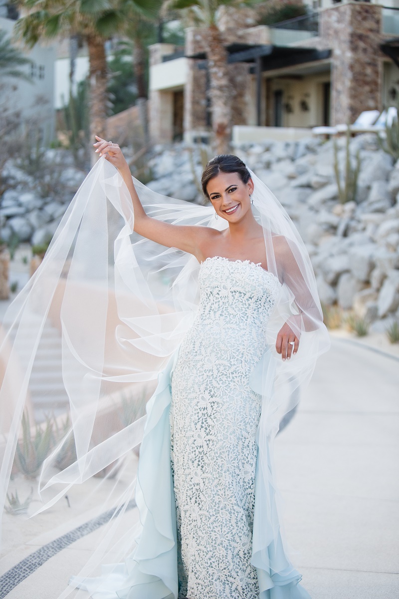 blue lace wedding gown bridal portraits elena damy