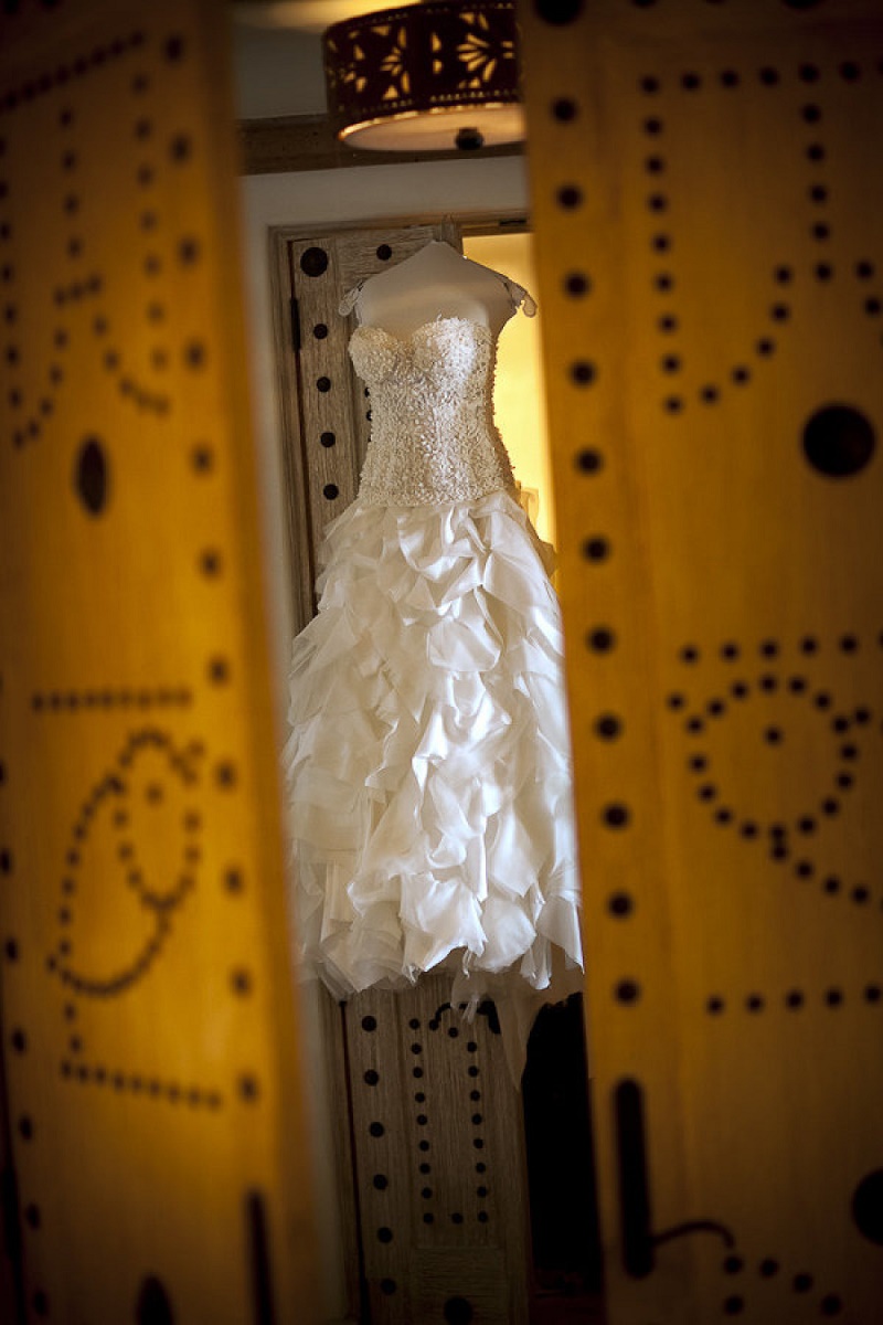 wedding gown hanging mexico destination weddings elena damy floral design