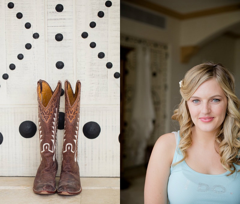 One & Only Palmilla Wedding Elena Damy Event Design - Sara Richardson Photography - cowboy boots for bride