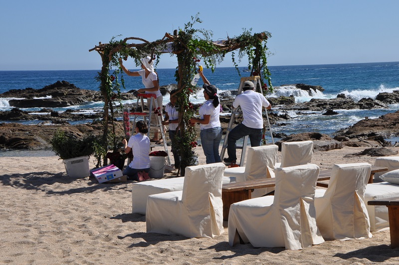 red and purple flowers beach weddings mexico elena damy floral design los cabos