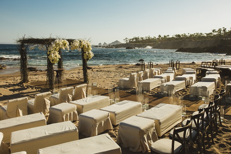 ceremony setup chuppah beach weddings los cabos esperanza resort elena damy event design chris plus lynn photography