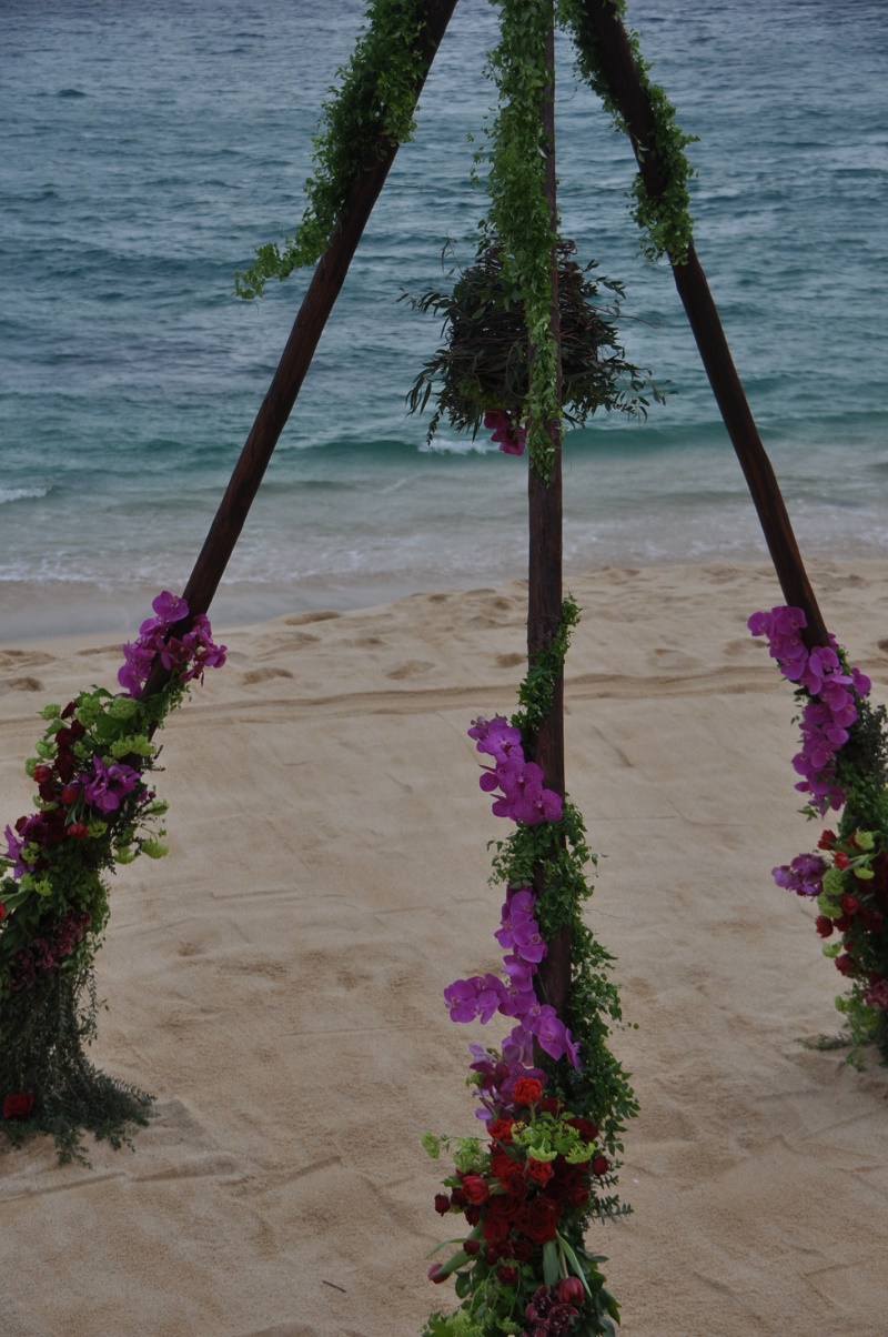 hanging flowers wedding ceremony design elena damy destination wedding planners mexico