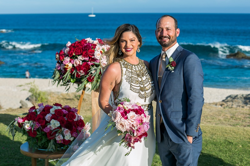 bride and groom photos on the beach cabo del sol