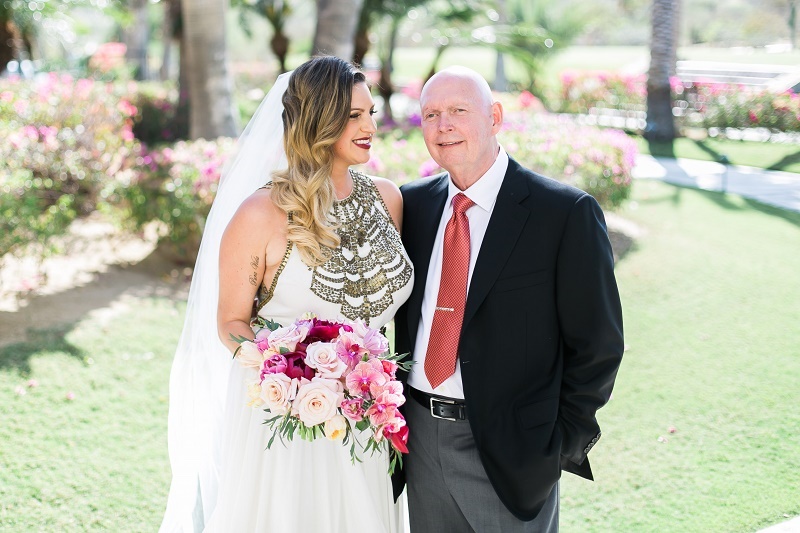 bride and her father cabo del sol weddings elena damy wedding planners
