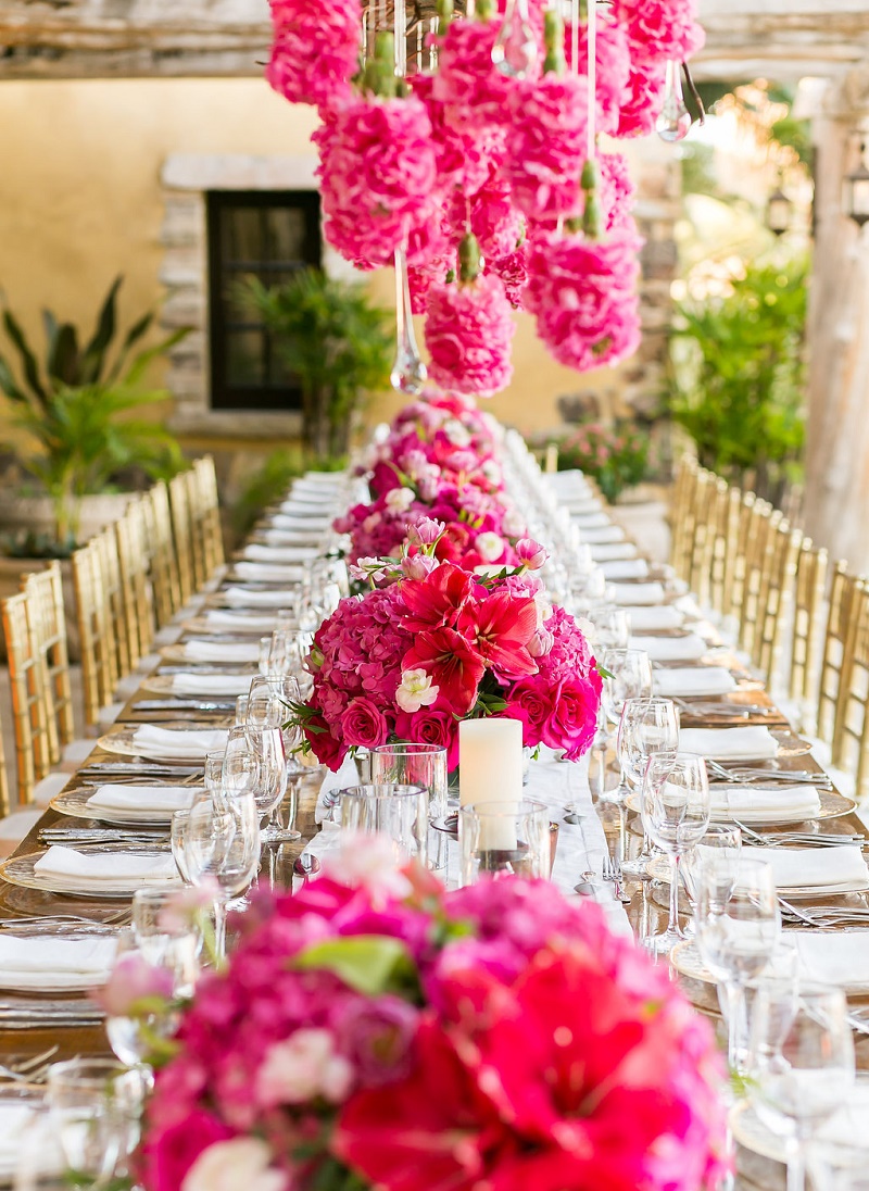 low pink floral arrangements destination weddings los cabos mexico elena damy wedding inspiration 2