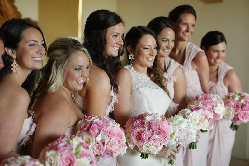 pink bridesmaids bouquets destination weddings cabo elena damy wedding planners mexico chris plus lynn