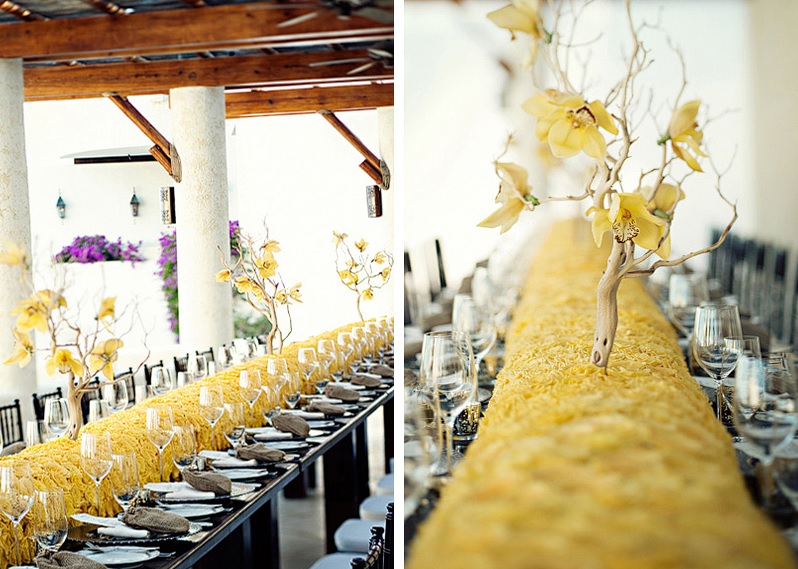long-reception-tables-yellow-roses-manzanita-branches-orchids-las-ventanas-elena-damy-meka-and-shon