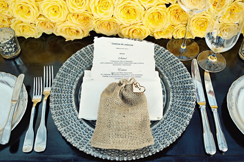 tablesettings-burlap-bag-favors-yellow-roses-weddings-in-mexico-elena-damy-meka-and-shon