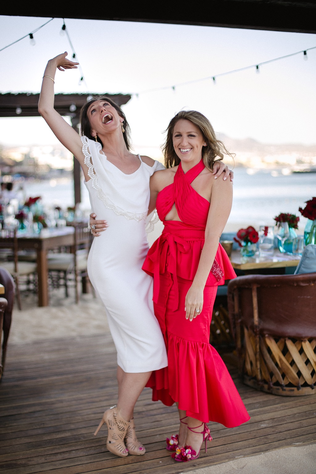 red dress rehearsal dinner attire mexico weddings cabo san lucas wedding planners