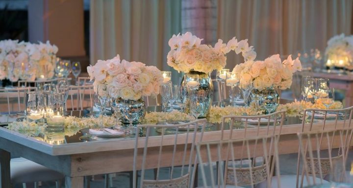 mirror tables for weddings