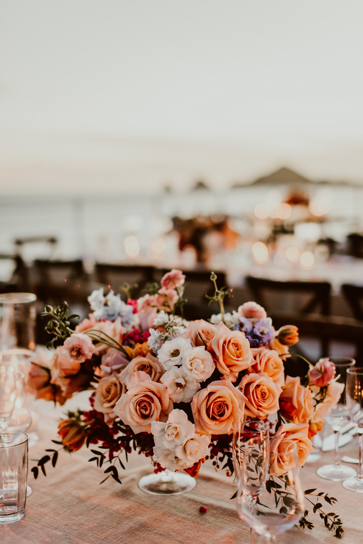 pink floral centerpieces cabo weddings