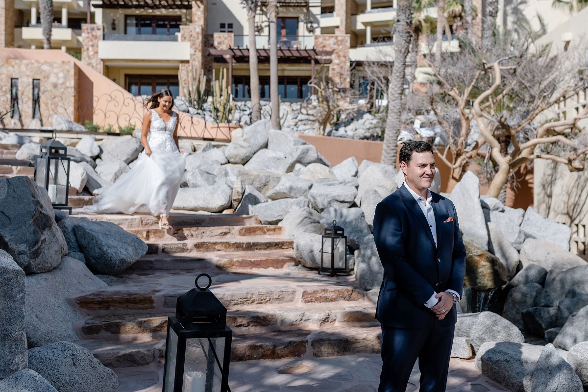 first look cabo wedding