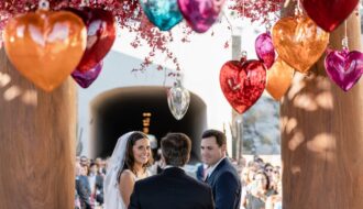 Handblown glass hearts mexico wedding