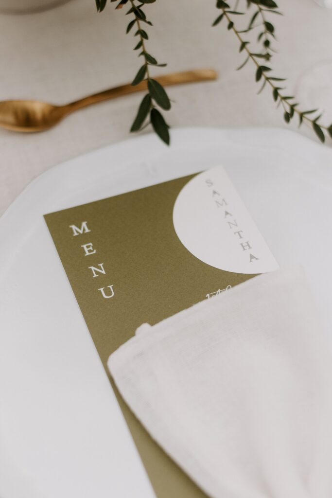 table menus mexico wedding